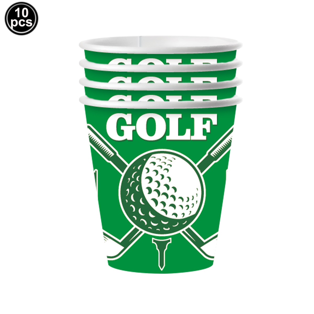 Golftema engangsservise papirtallerkener kopper servietter duk banner golfkølleballong barnebursdagsfest dekorutstyr: Oliven