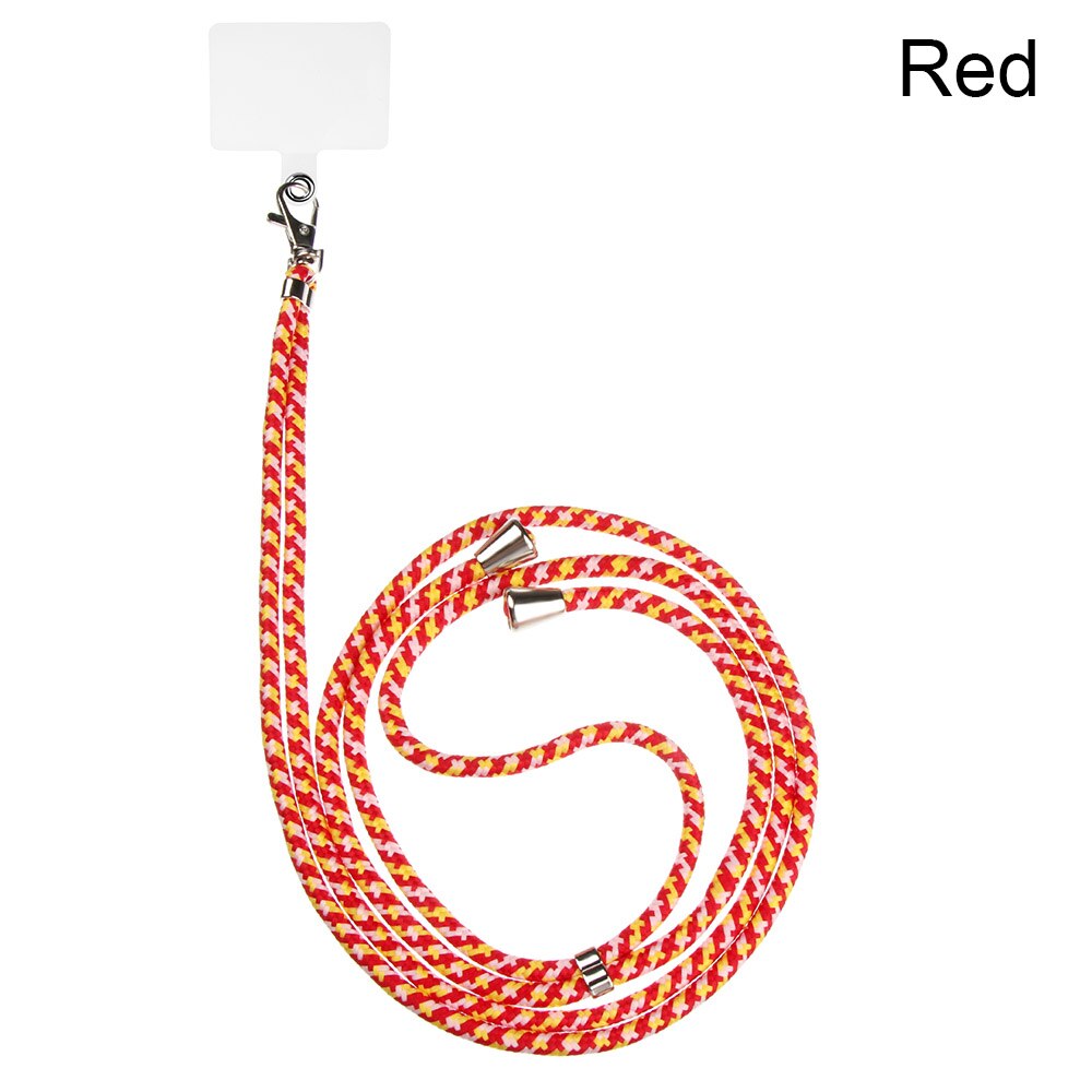 Universele Mobiele Telefoon Lanyards Met Verstelbare Afneembare Nylon Hals Crossbody Lanyard Met Transparante Duurzaam Pads: red