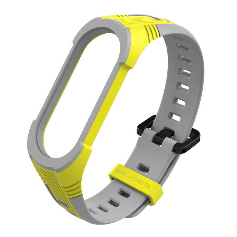 Xiaomi Mi Band 5 4 3 Strap Replacement Wristband Bracelet Silicone Dual Color Watch Band Xiaomi Mi Band Wristband: yellow grey