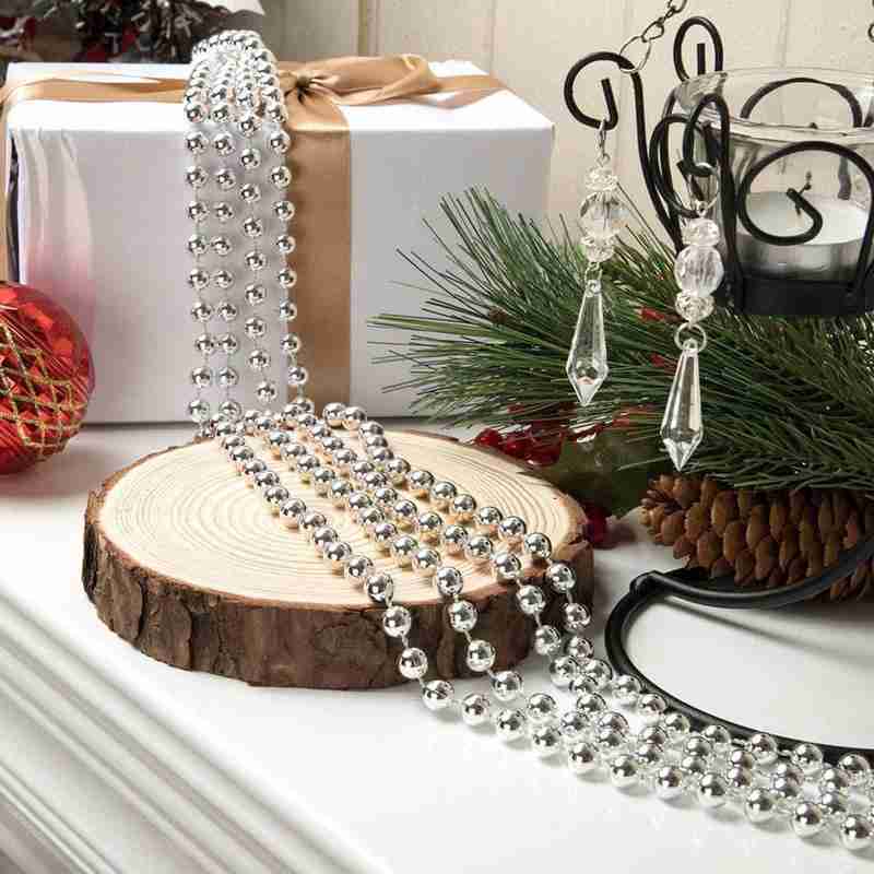 5M Gegalvaniseerde Verbinding Kraal Ketting 5Mm Goud En Zilver Ronde Kralen Bruiloft Kerst Decoratie Bead Chain
