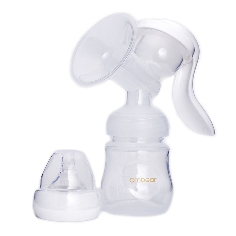 BPA Free Manual Breast Pump Nursing Milk Maker Baby Nipple Suction Feeding Milk Bottles Maternal Supplies for Travel: 180ml