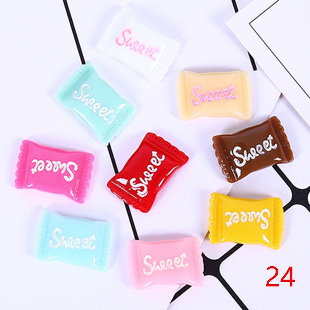 5Pcs Mini Candy Simulated Ice Cream Fruit Kitchen Foods Cute Cartoon Children Toys Phone Case Accessories DIY Decoration Craft