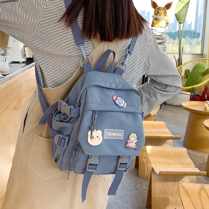 Zaino da donna piccolo zaino da scuola per ragazze impermeabile in nylon moda giapponese casual borsa da ragazza femminile mini