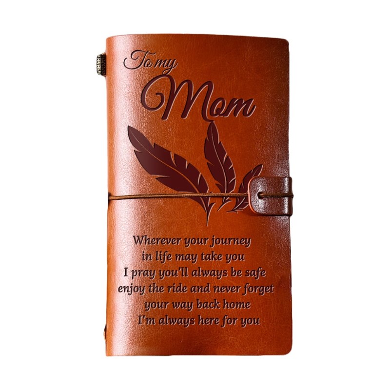 Cuaderno de diario artesanal , diario de cuero grabado, libro de notas para mensaje para mi hija/a mi esposa, bolsillo de escritura a mano: Naranja