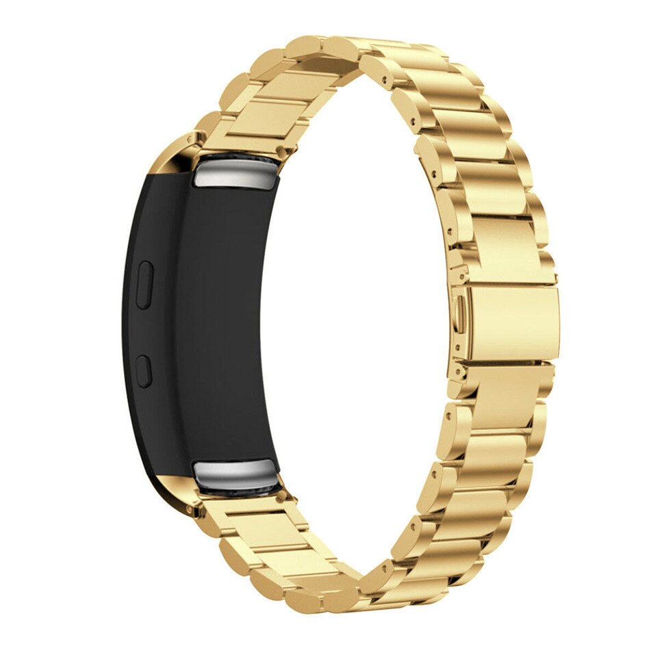 Rostfritt stålband för samsung gear fit 2 pro smart armband band loop för samsung gear fit 2 handledsögla correa: Guld-