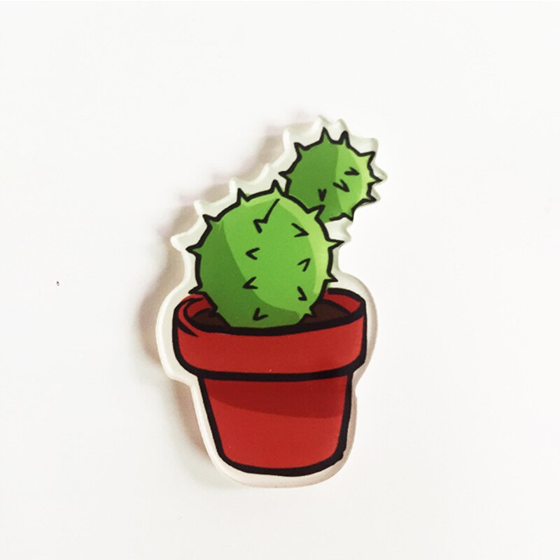 1 stuk cartoon cactus bonsai broche acryl badges iconen op de rugzak pin badge decoratie badges voor kleding: 08