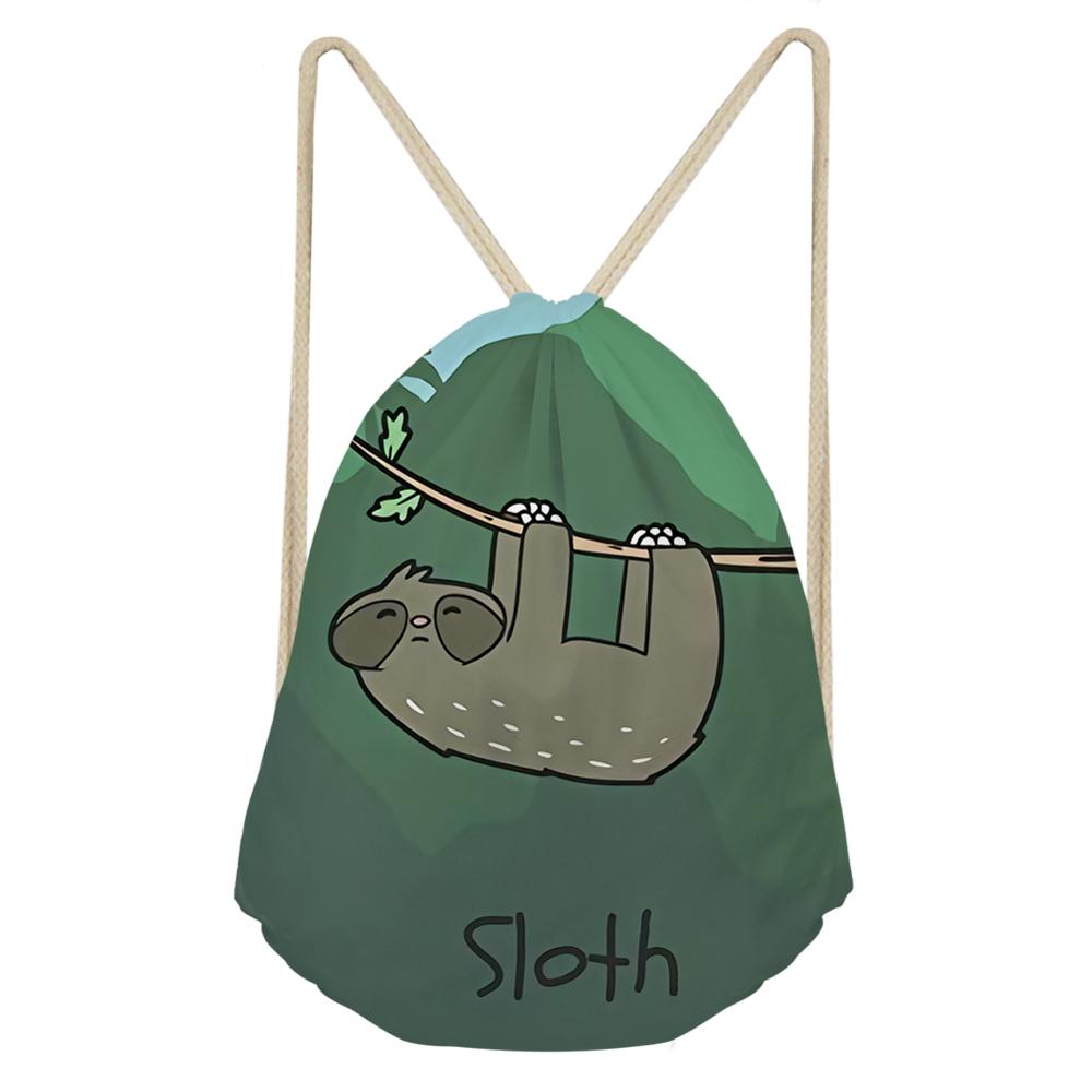 Haoyun schattige boom luiaard geschilderde trekkoord tassen voor vrouwen meisjes linnen trekkoord rugzak rugzak reis opbergzak druppelaar: Cdyh 1041 z 3