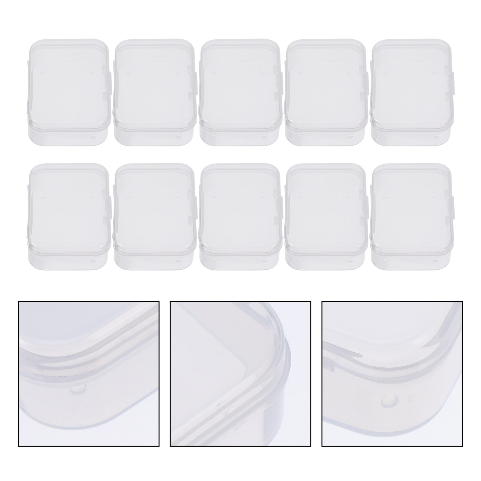 10 Pcs Accessories Storage Containers Plastic Storage Boxes (Transparent)