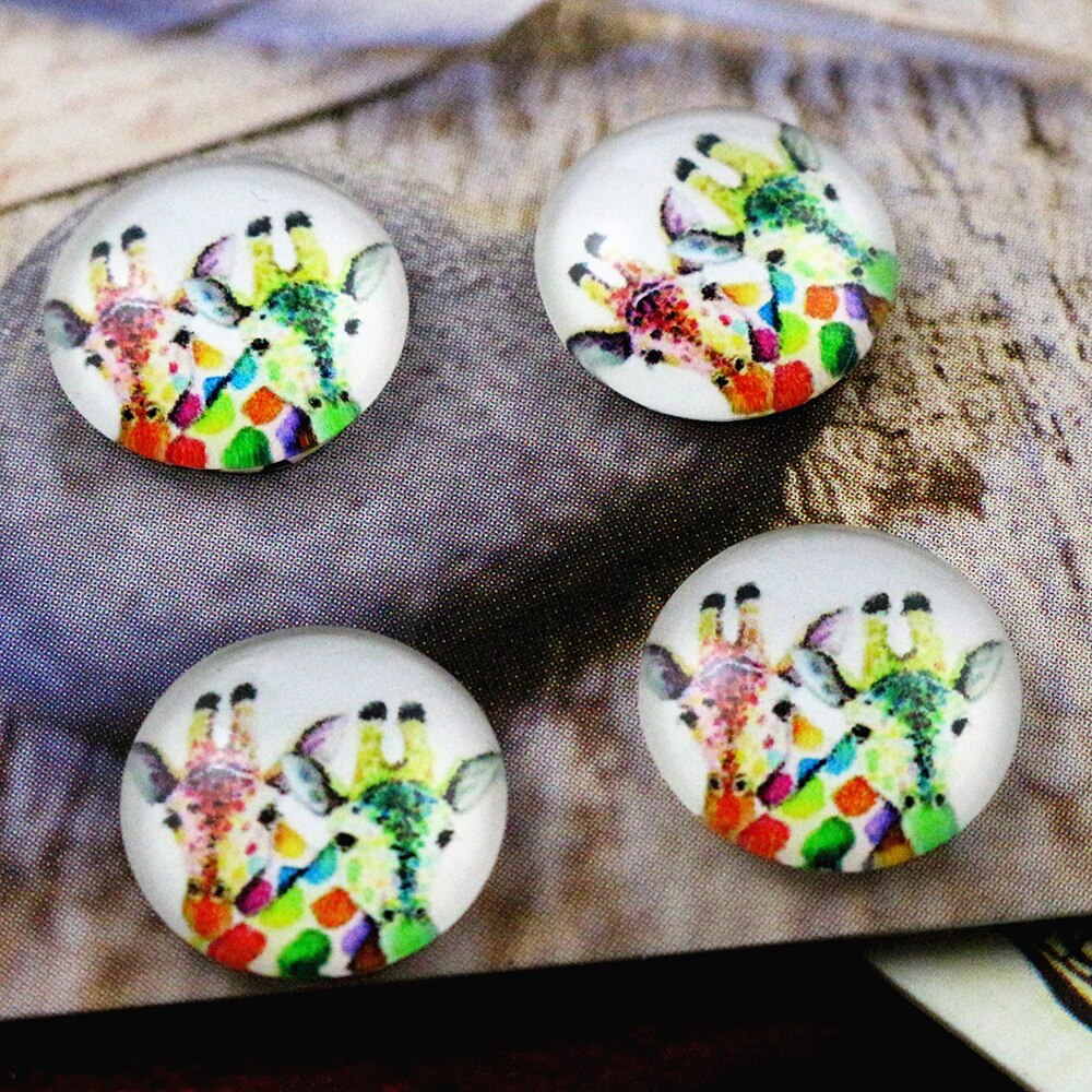 Di nuovo Modo 20pcs 12 millimetri Handmade Photo Cabochons di Vetro (Colori ondulato piume): E558