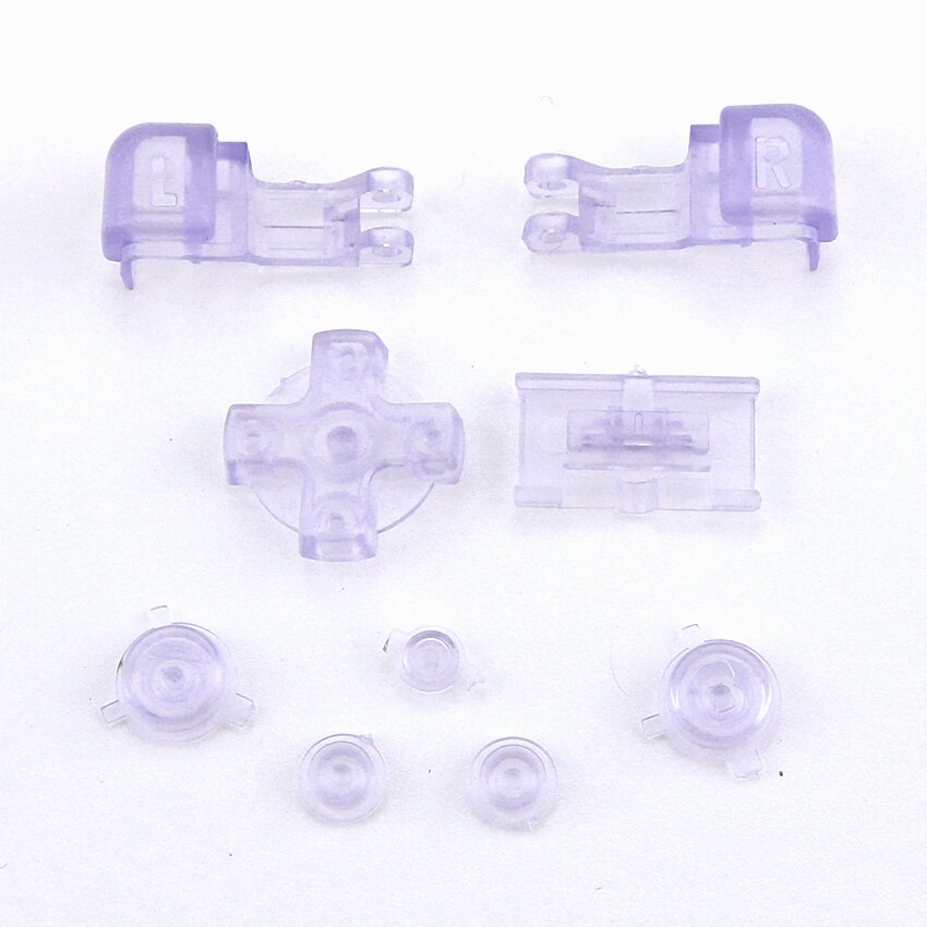 JCD 1 set Multicolore di Plastica Pieno Bottoni Set Per GameBoy Advance SP Power On Off Pulsante per GBA SP R L A B D-Pad Bottoni: Q Clear Purple