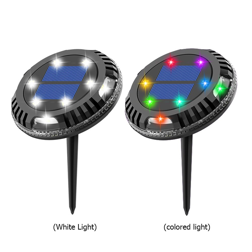 LED Solar Power Underground Light Outdoor Garden Pathway Waterproof Landscape Round Lighting Buried Lamp Decoration