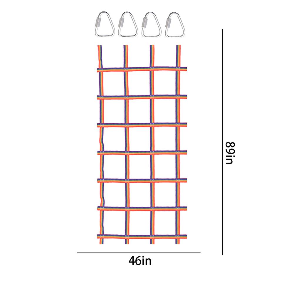 Red de escalada para niños al aire libre, Red de arcoíris para gatear, parque infantil de carga, red de carga física para niños