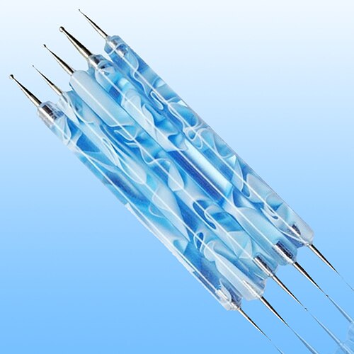S 5 stuks dubbele bal 2 -weg acryl uv gel nagel stippelpen voor dames