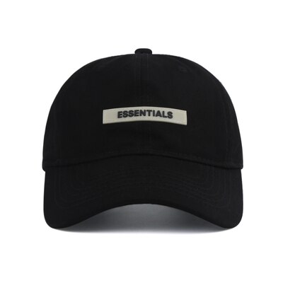 Original Brand Essentials Knitted Hat Baseball Cap Fog Dad Hat Kanye West Jerry Lorenzo hip hop cotton high street: Black Rubber Cap