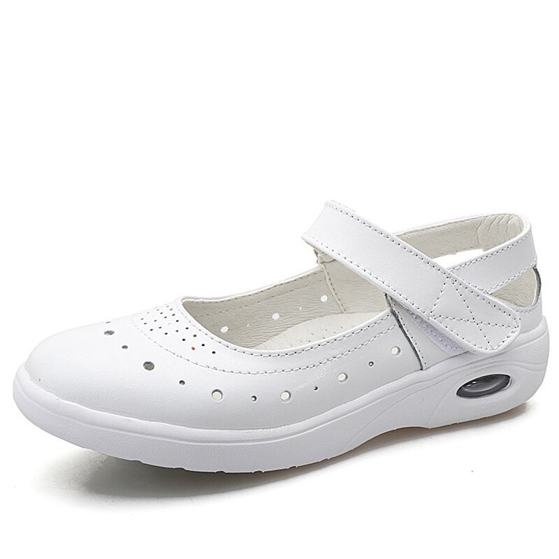 Beyarne– chaussures plates pour femmes, mocassins d'infirmière confortables et doux, respirants, blancs: white 01 / 6