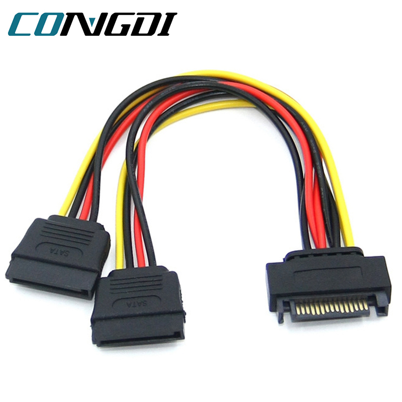 15Pin SATA Male To 2 15Pin Female Power Cable For HDD hard disk Drive HDD Splitter Connector 1 To 2 Extension Cable