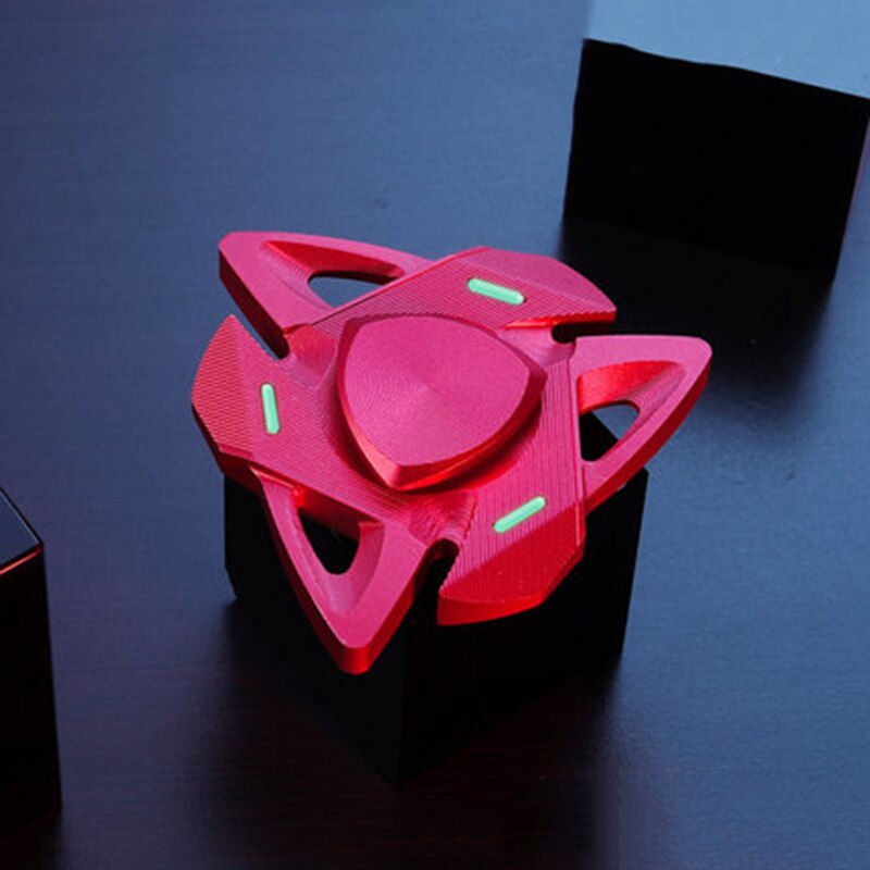 Luce luminosa di Metallo Colorati Fidget Spinner Mano Top Spinners Bagliore Nel Buio Luce Della Barretta di Alleviare Lo Stress Mano Spinner Giocattoli: Red-Light