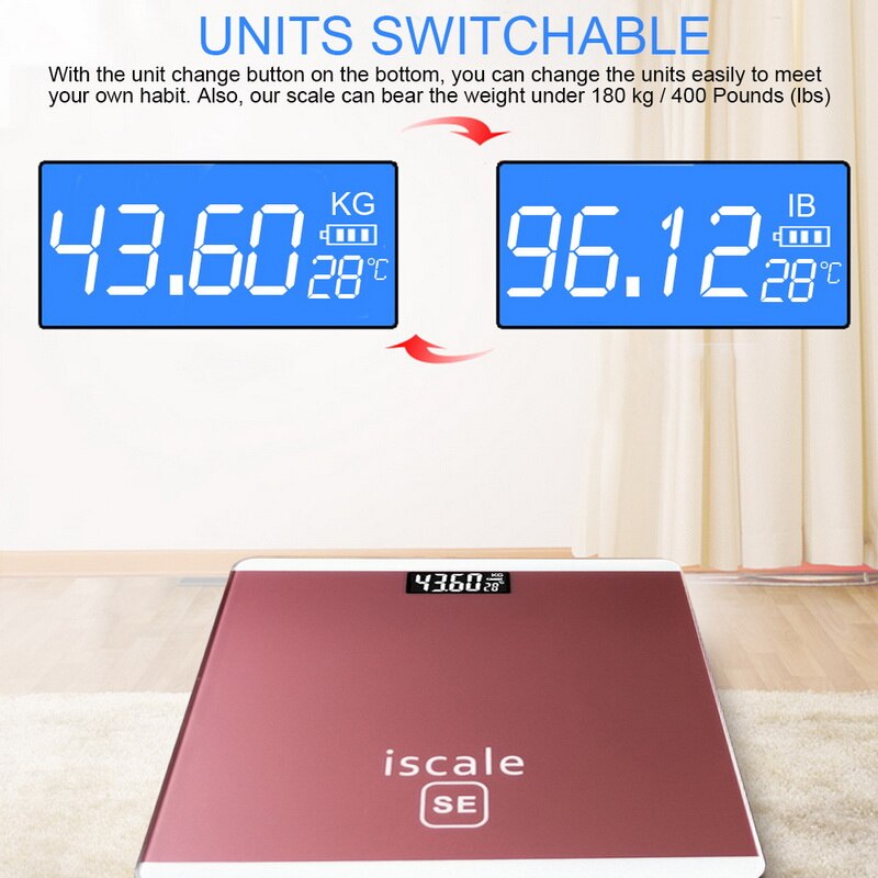 Bathroom Scales Accurate Smart Electronic Digital Weight Home Floor Health Balance LED Digital Bathroom Weight Scale