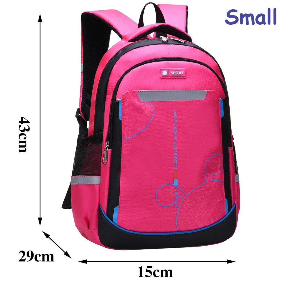 Sac à dos d'école pour adolescents, grande capacité, pour garçons et filles, avec dessin animé, pour hommes et femmes,: small rose