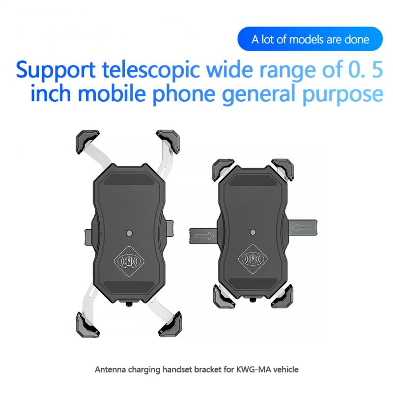 Motorcycle Wireless Charger for iPhone 11 Samsung 15W Induction Car Mount Fast Wireless Charging with Car Phone Holder stand