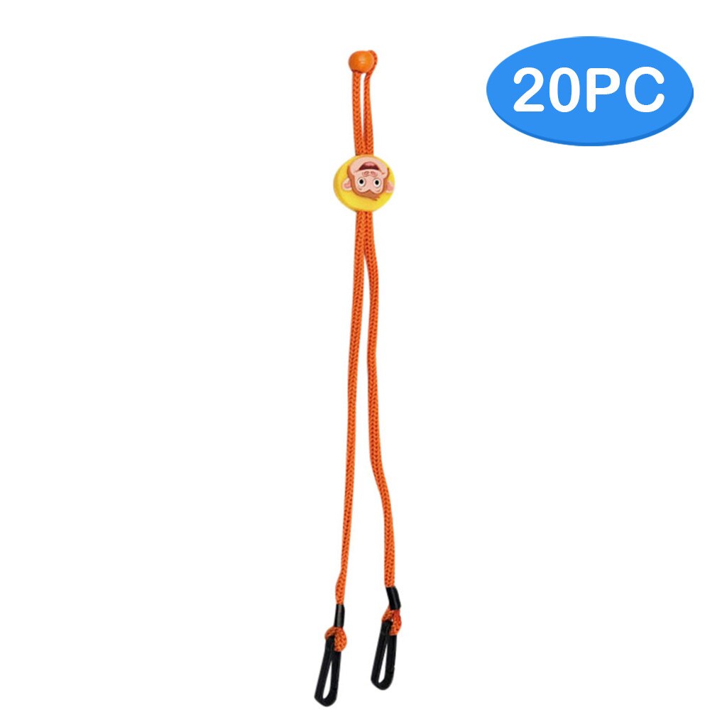 Verstelbare Masker Lanyard Stopper Handy & Handig Veiligheid Masker Rest & Oor Houder Touw Voor Kind Sujeta Mascarillas Salvaorejas 20pc: Orange