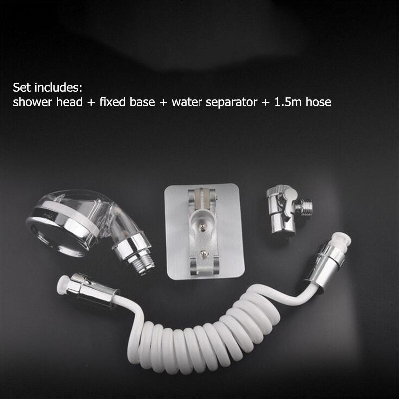 Kitchen Bathroom Sink Water Faucet External Shower Head Toilet Flush Extension Tap Small Nozzle Wash Hair Shower With Holder: set
