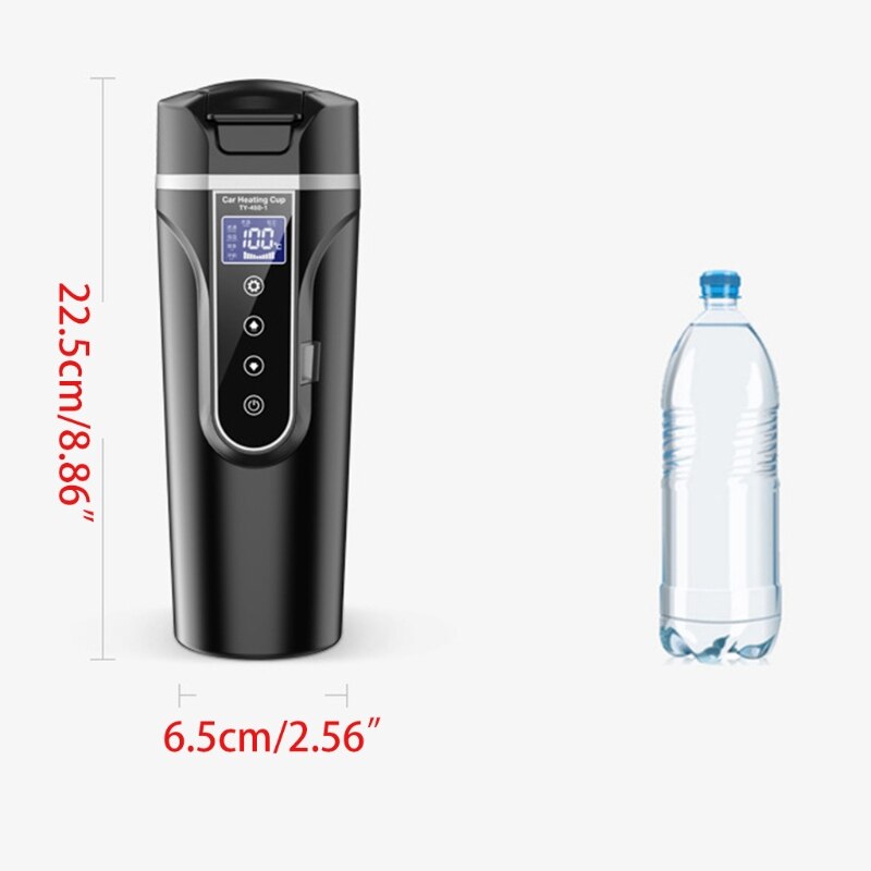 12V 24V Draagbare Auto Verwarming Cup Roestvrij Staal Water Warmer Fles Auto Waterkoker R9CC