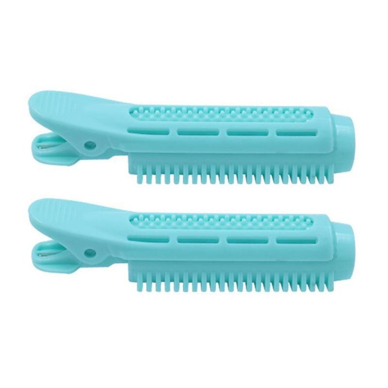 2 uds. De rizador de pelo de plástico, rodillos de cuidado del cabello, raíces naturales mullidas, pinza para el pelo, giro para dormir, Herramienta de Peinado DIY: Azul cielo