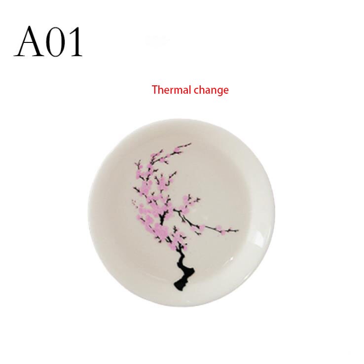 Japanese Magic Sakura Cup Cold Temperature Color Changing Flower display Sake Cup Ceramic Kung fu Tea Cup Tea Bowl: Thermal change  A01