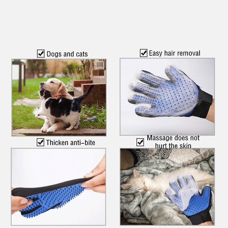 Pettini per gatti per cani guanti per toelettatura per animali domestici peli di gatto rimuovere la spazzola pettini per la pulizia del despargimento del cane guanti da massaggio forniture per gatti