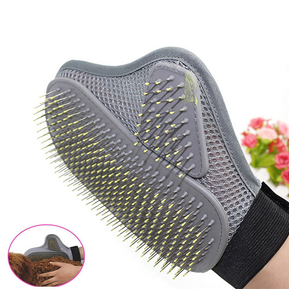 For Pet Grooming Glove Hair Removal Mitts Gentle Brush Cat Dog Long short Fur Hair cat grooming glove for cats glove Pet Hair