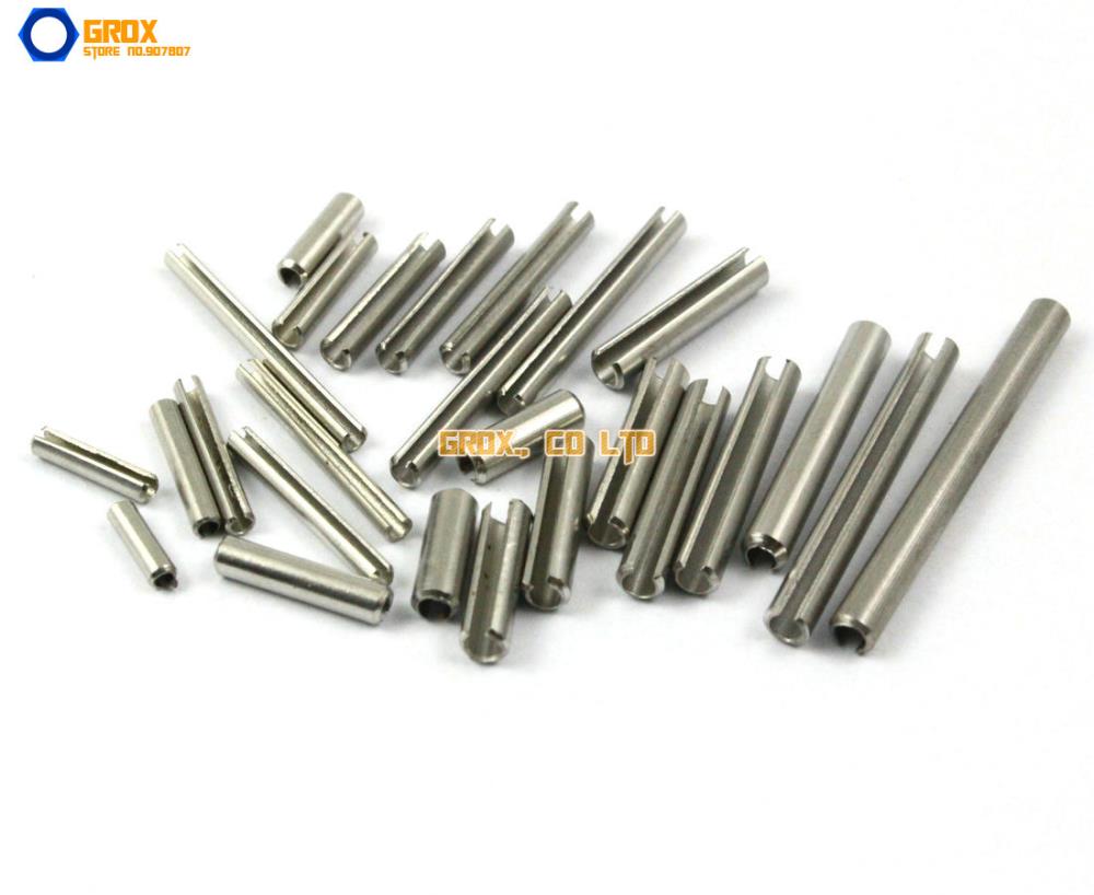 100 Pieces M2.5 x 25mm 304 Stainless Steel Slotted Spring Tension Pin Sellock Roll Pin