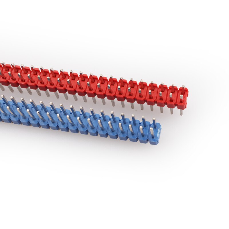 100pcs 2.54mm color pin header single row/double row straight pin 1*40P/2*40P red/yellow/blue/white/color