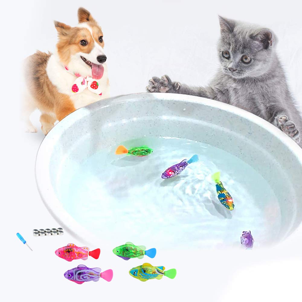 Katze Interaktive Elektrische Fische Spielzeug Wasser Katze Spielzeug für drinnen Spielen Schwimmen Roboter Fisch Spielzeug für Katze und Hund mit LED Licht Haustier Spielzeug