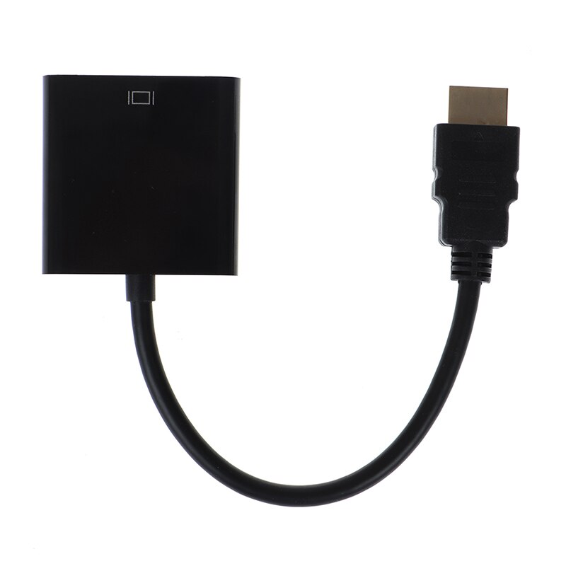 Black HDMI to VGA adapter cable Projector monitor HD converter cable