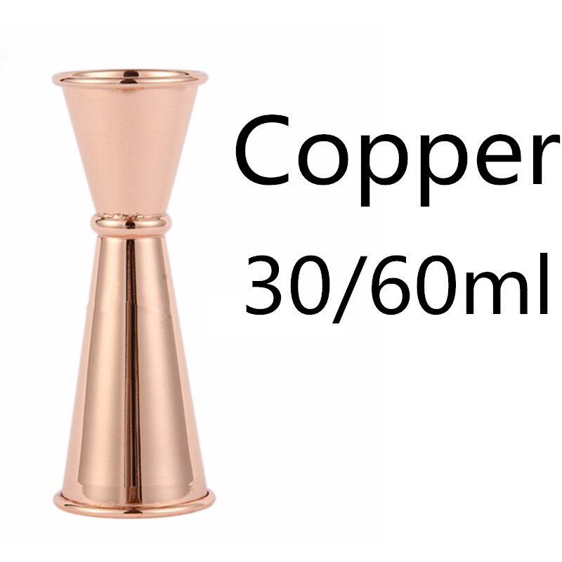 Rustfrit stål bar vin cocktail shaker jigger enkelt dobbelt shot drink mixer vin skænke måler kop bar værktøj 2 størrelse: 30 x 60ml kobber
