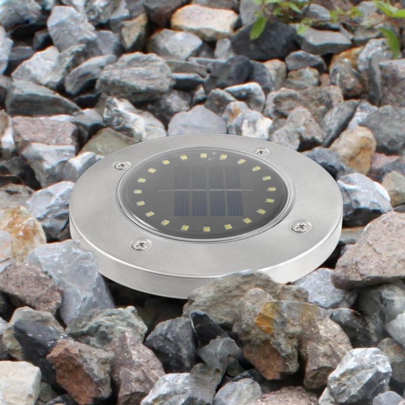 Lámpara Solar enterrada de 20 LED, luces de tierra impermeables, decoración de sendero de jardín para exteriores, lámpara subterránea, iluminación de acera IP65