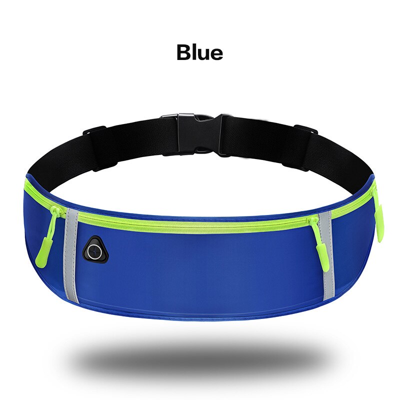 Waist bags Fanny Pack with Zipper Travelling Running Sports For iPhone 11 Pro max Samsung Huawei Case Phone Wristband Pocket: Blue