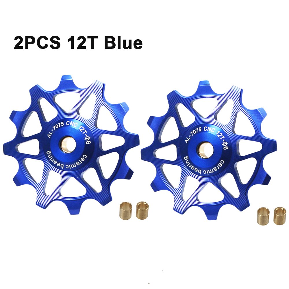 2 stücke 12T 14T Fahrrad Keramik Lagerbier Schaltwerk Rolle führen Rolle Leerlauf Für SHIMANO SRAM DEORE GX Jockey Rad Fahrrad Teile: 12T Blau 2Stck