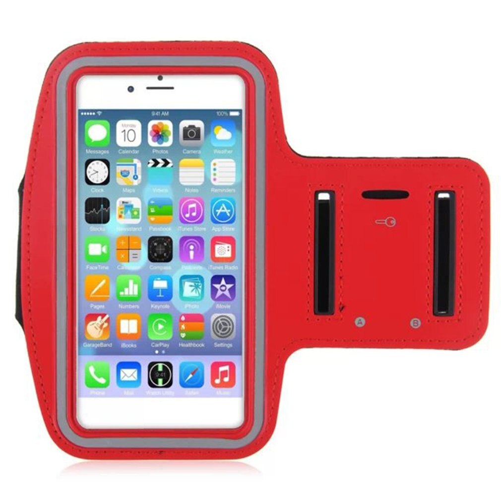 Mobile Phone Sports Arm Protection Sleeve Sport Running Armband Holder Waterproof Casual Running Riding For Iphone: 4.7 red 12