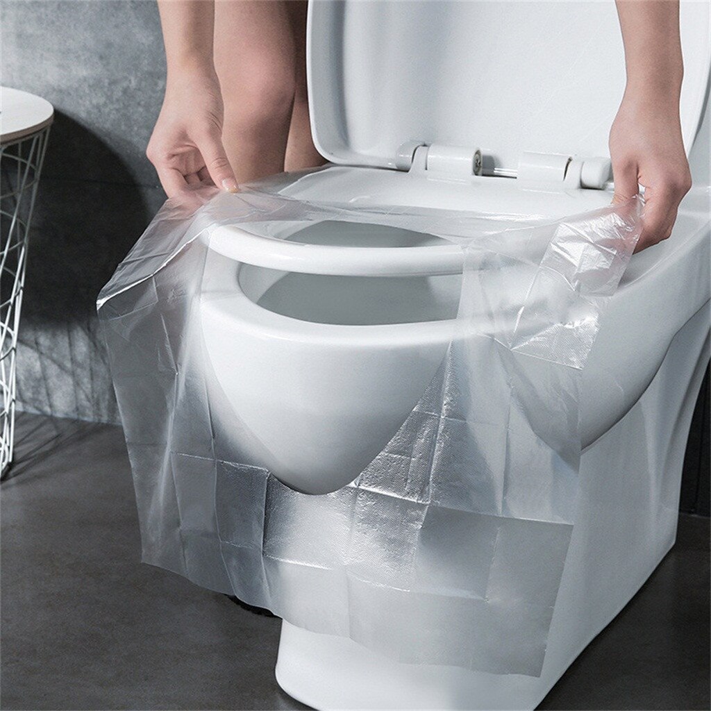 60 Stks/pak Draagbare Wegwerp Toilet Seat Cover Waterdicht Bacteriën-Proof Cover Inheemse Houtpulp Voor Reizen/Camping Badkamer