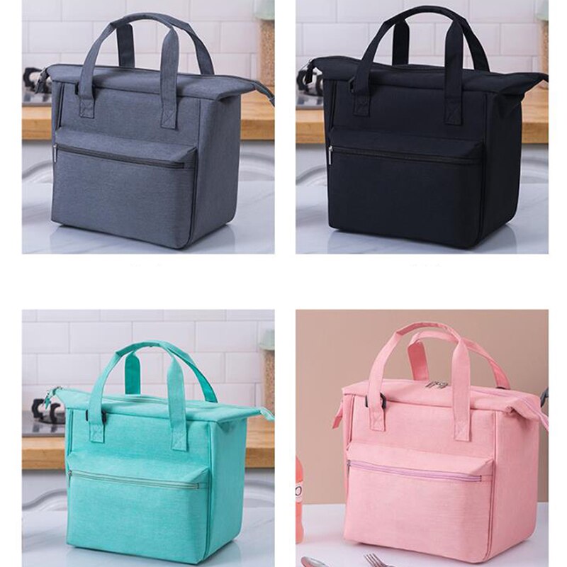 1Stck Frische Kühler Taschen Wasserdichte Nylon Tragbare Reißverschluss Thermische Oxford Mittagessen Taschen Für Frauen Bequem Mittagessen Kasten Tote Lebensmittel taschen