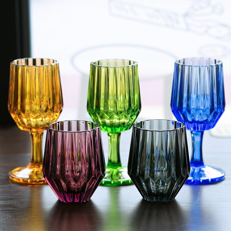 Retro loodvrij Kristal glas Cups Kleurrijke glas Whisky Glas Hoge Capaciteit Bier Glas Wijn Beker Bar Hotel Party drinken ware