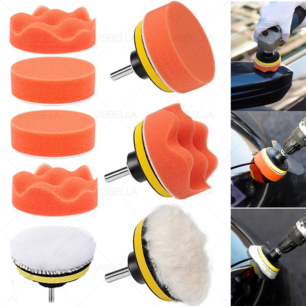 3Inch Car Polishing Kit Sponge Foam Pad Auto Headlight Wheel Polisher Polishing Refurbish Abrasive Disc Sandpaper Buffing Pads
