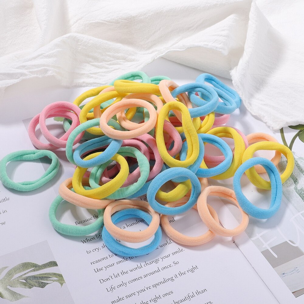 Juego de 30/50 unids/set de gomas elásticas para el pelo para mujer, coletero, diadema, bandas de goma coloridas, accesorios para el cabello de: 50Pcs-6-4cm