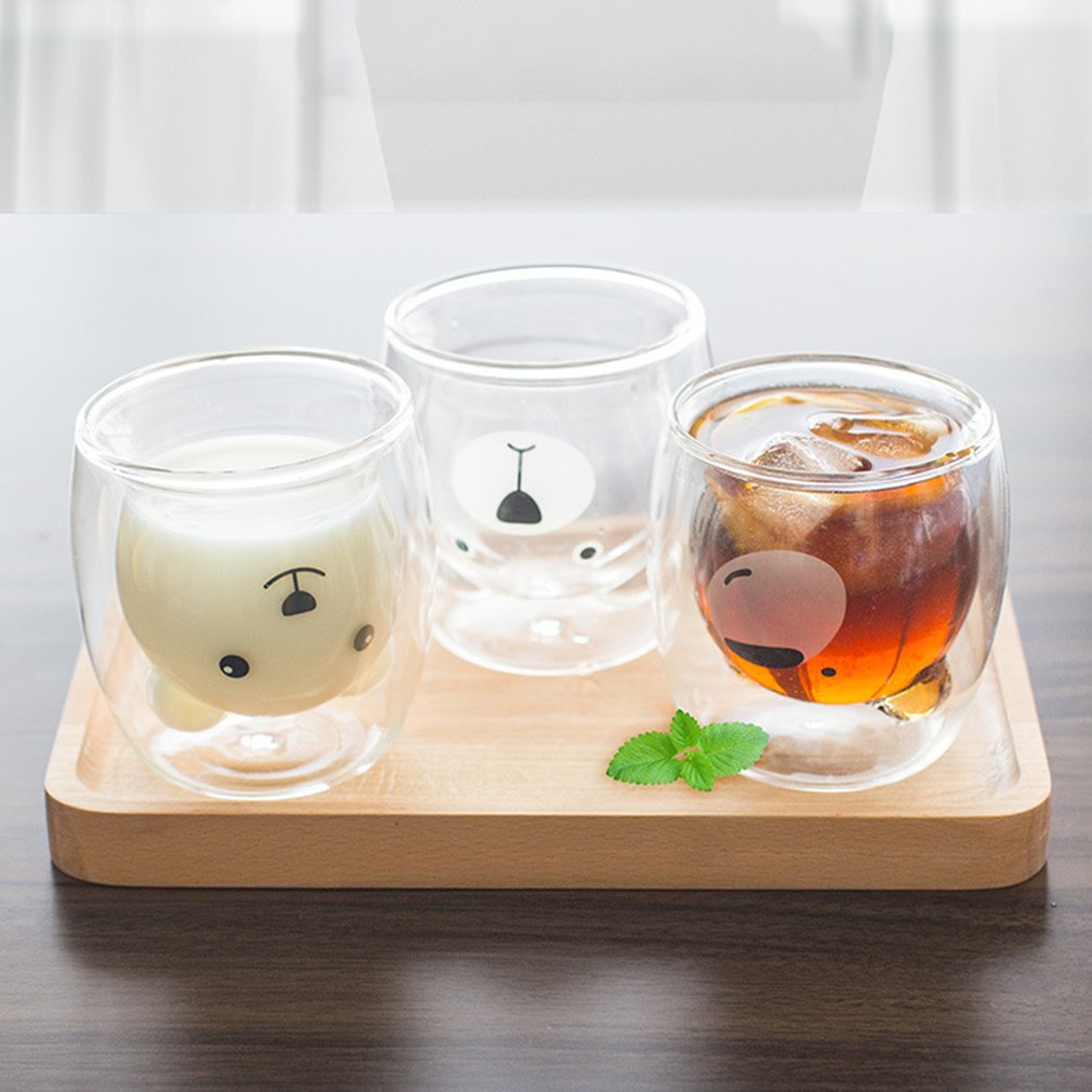 Cartoon Leuke Melk Mok Kat Klauw Beer Varken Double Wall Cup Koffie Mok Student Water Fles Rode Wijn Glas kinderen