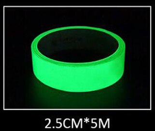 Lichtgevende Tape Sticker Fotoluminescent Glow In The Dark Veiligheid: 2.5cmx5m