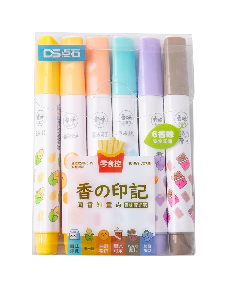 Andstal 12 Farben DUFT Jumbo Textmarker Kuli-einstellen Aroma Weiche Fluo Leuchtstoff Farbe textmarker schule Text Marker surligner