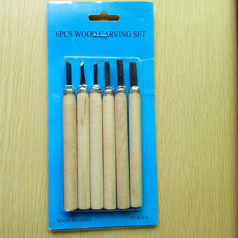 6pcs/set Wood Carving Chisel Tool Kit Hand Chisel Woodworking Engraving Woodcut Tools