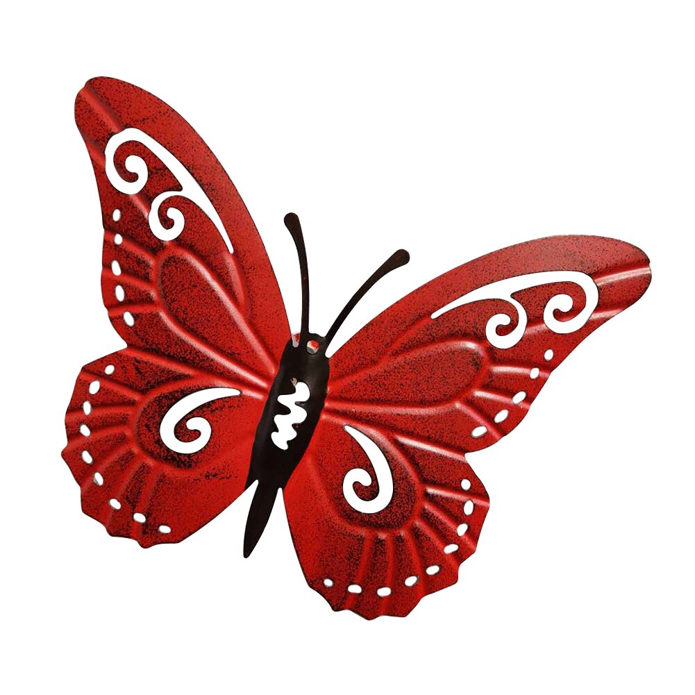 3pcs/set Home TV Background Bedroom Colorful Living Room Office Wall Decor Metal Butterfly Simulation Artificial Outdoor Garden